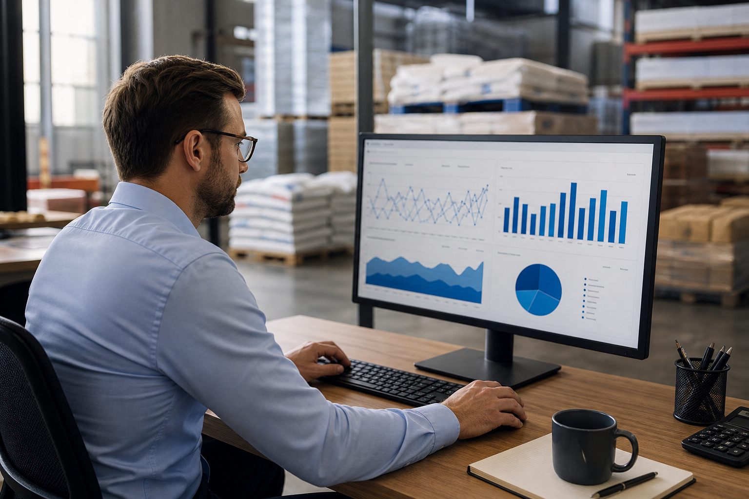 Analyst monitoring payment trends for building materials accounts