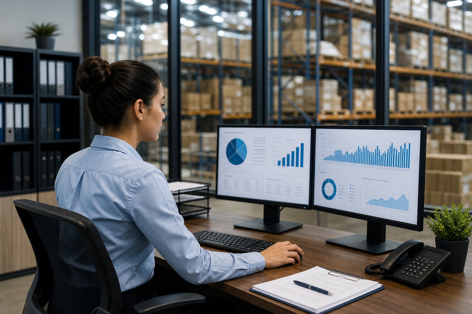 Analyst monitoring payment trends for wholesale distribution accounts