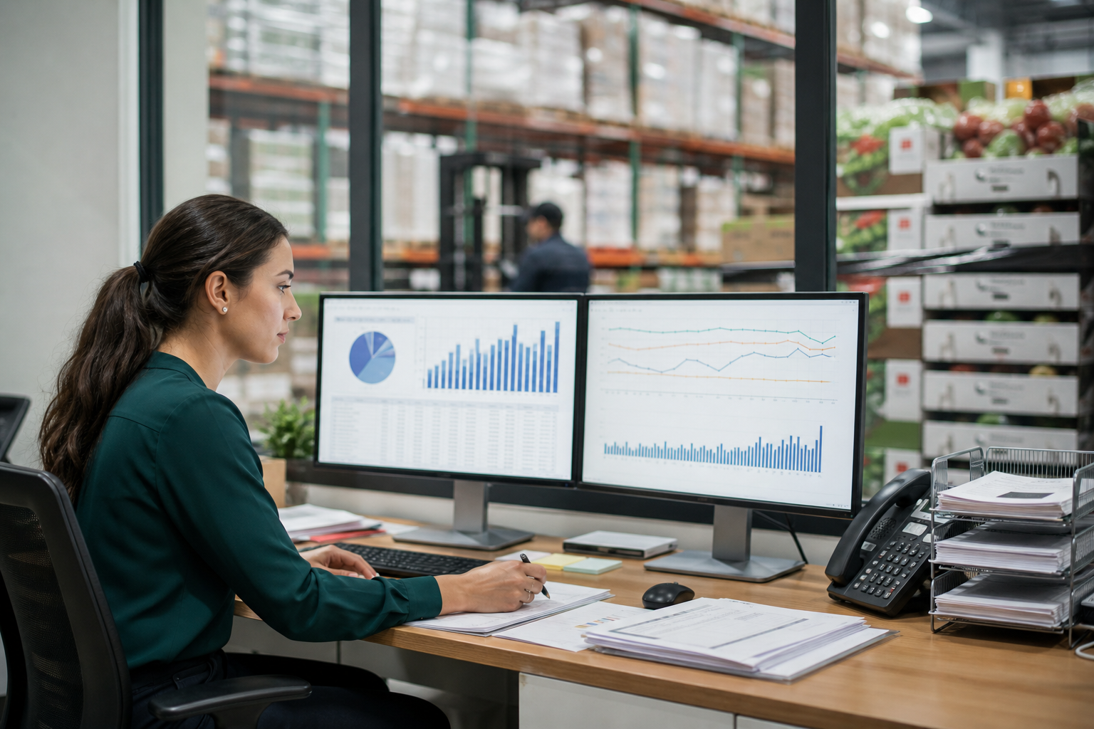 Analyst monitoring payment trends for food and beverage accounts